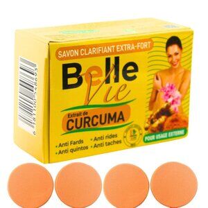 Belle Vie Turmeric Soap, 225g with 4 Exfoliating, cleansing Pads